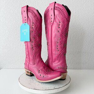 Lane COSSETTE Hot Pink Cowboy Boots Western Tall Snip Toe Size 9